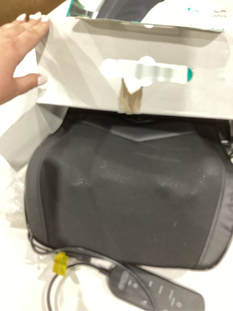 Condition photo showing Good Condition for Shiatsu Neck Massager with Heat, 3D Kneading Back Massage Pillow for Pain Relief, Massagers for Neck and Back, Shoulder, Leg, Gifts for Men Women Mom Dad, Stress Relax at Home Office and Car Black