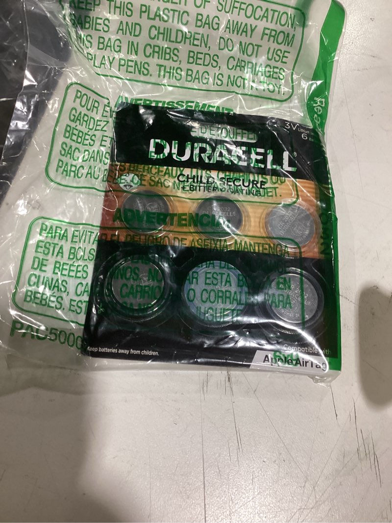 Condition photo showing Good Condition for duracell 2032 lithium battery, 6 count (pack of 1), compatible with airtag, child safety features, key fob, cr2032 3v cell