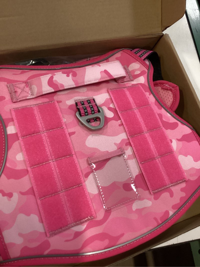 Condition photo showing Good Condition for heavy duty tactical dog harness for large dogs, no pull adjustable pet harness reflective service training easy control pet vest military k9 working dog harnesses-x- large, pink camo x-large pink camo