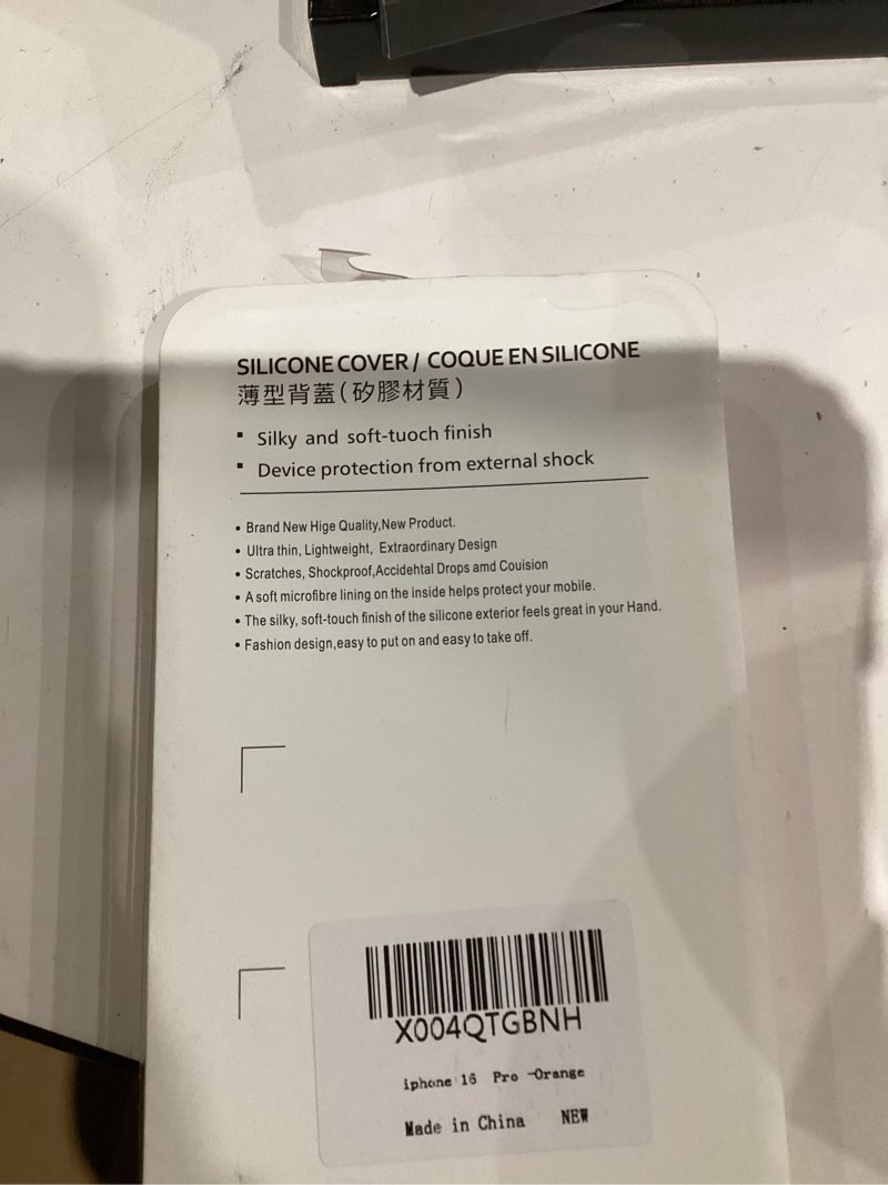 Condition photo showing Good Condition for Compatible with iPhone 16 Pro Case, Liquid Silicone Upgrade [Camera Protection] [Soft Anti-Scratch Microfiber Lining] Shockproof Phone Case (Orange, iPhone 16 Pro) Orange iPhone 16 Pro