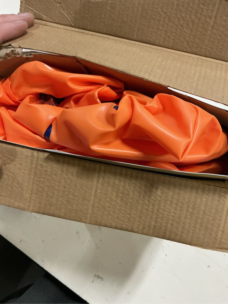 Condition photo showing As Is for inflatable dudes dinosaur -kids punching bag | already filled with sand| bop bag | premium inflatable toy | punching bag for kids | enhanced bounce-back action! | indoor outdoor - party games blue raptor | pre-filled with sand (color may vary ours is orange)