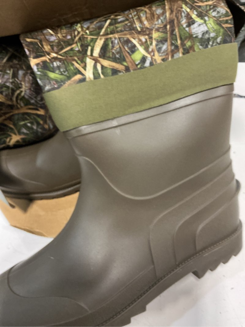 Condition photo showing Good Condition for foxelli chest waders, waterproof 4mm neoprene hunting & fishing waders for men & women with boots 14 camo