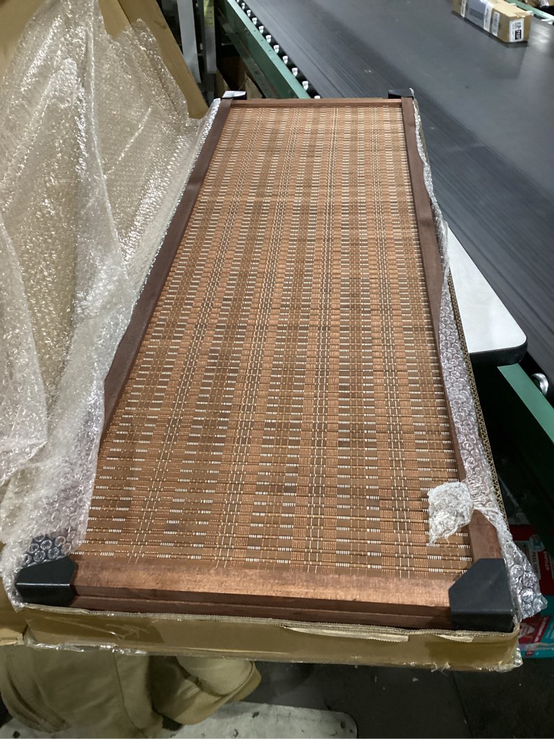 Condition photo showing Good Condition for 3 Panel Room Divider Short Folding Screen Divider,Double Sided Bamboo Divider Screen for Room Separation,Brown,47.2" H x 46.1" W Brown 3 Panel