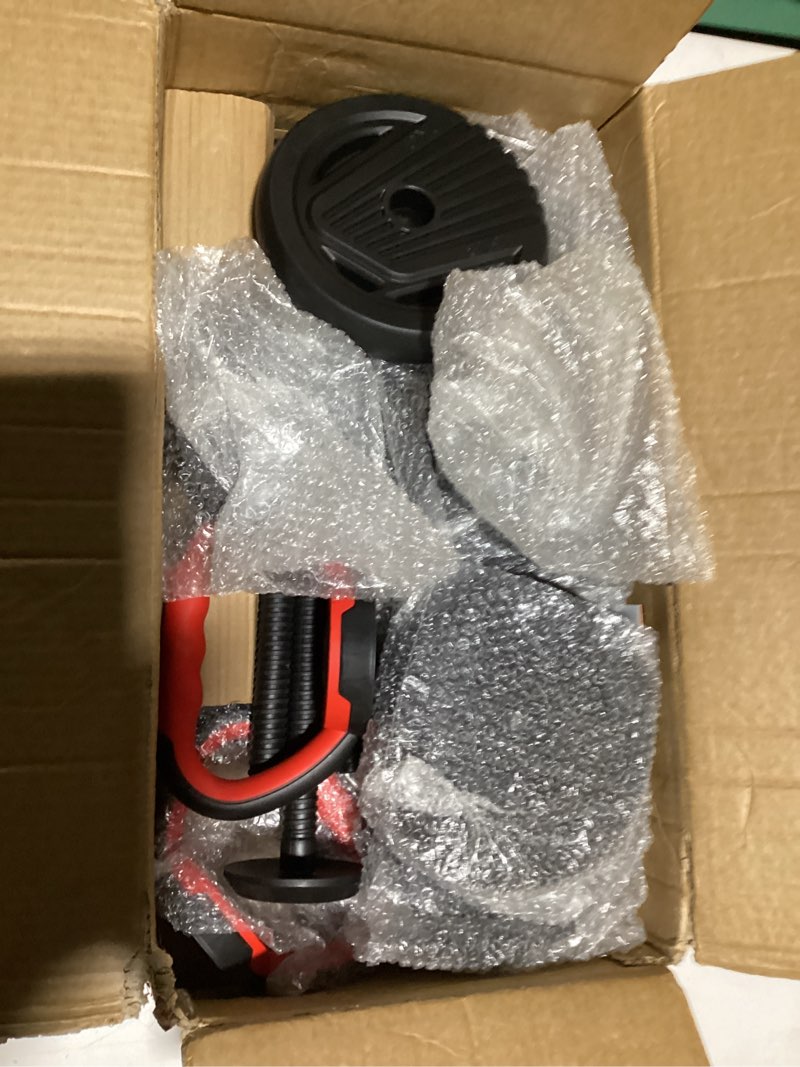 Condition photo showing Good Condition for Adjustable Dumbbells, 20/30/45/70/90lbs Free Weight Set with Connector,5 in1 Dumbbells Set Used as Barbell,Kettlebells,Push up Stand,Fitness Exercises for Home Gym Suitable Men/Women 45LB(22.5LB Pair)