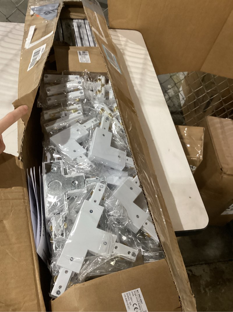 Condition photo showing Good Condition for 26ft h track lighting rails kit with floating canopy connector, white h type track rails with end caps, live end feed and t l connector, compatible with single circuit h style track system