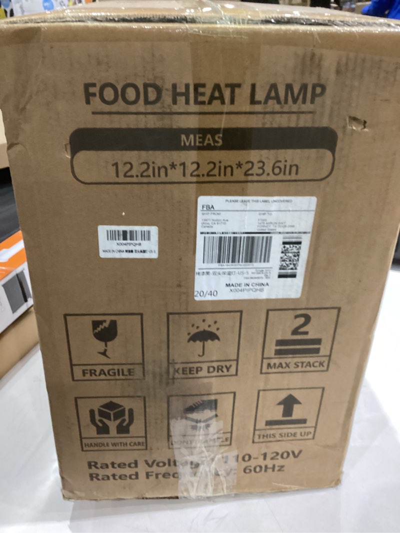 Condition photo showing Good Condition for RVGMBO Food Heat Lamp - [3 Bulbs Included] [Rapid-Heating], 500W Commercial Food Warmer Light, Heat Lamp for Food, Catering Warming Lamp for Buffet Parties, Painted Black Painted Black 2 Head