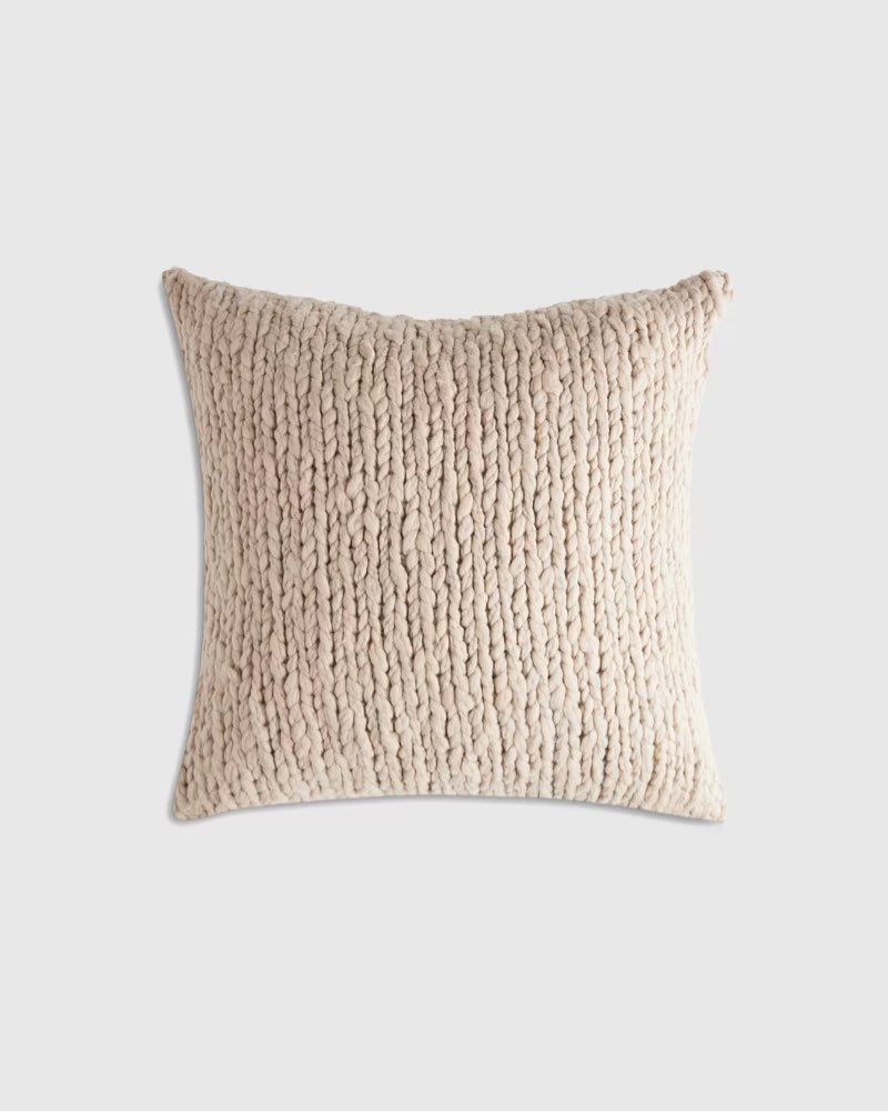chunky hand knit wool pillow cover
