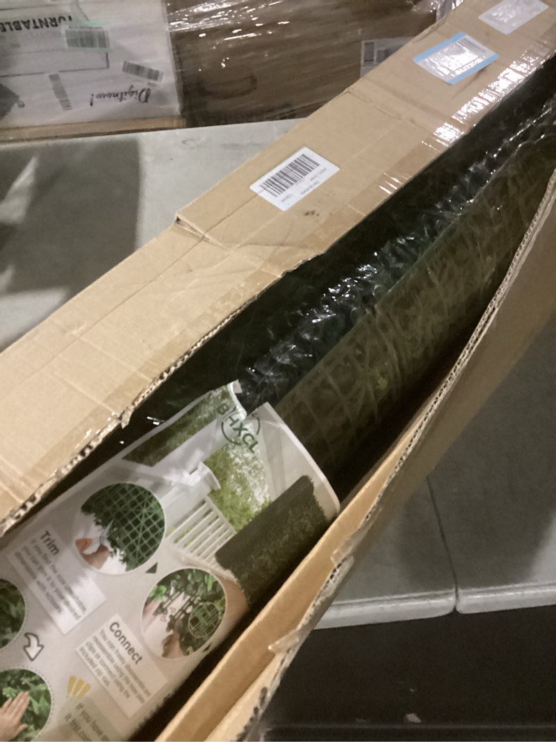 Condition photo showing New/Like New for item similar to photo) artificial grass wall panels: 20''x20''(12pcs) boxwood hedge panels, uv-anti privacy fence screen, fake greenery backdrop for indoor outdoor garden, party, wedding decor 20\"x20\" 12p