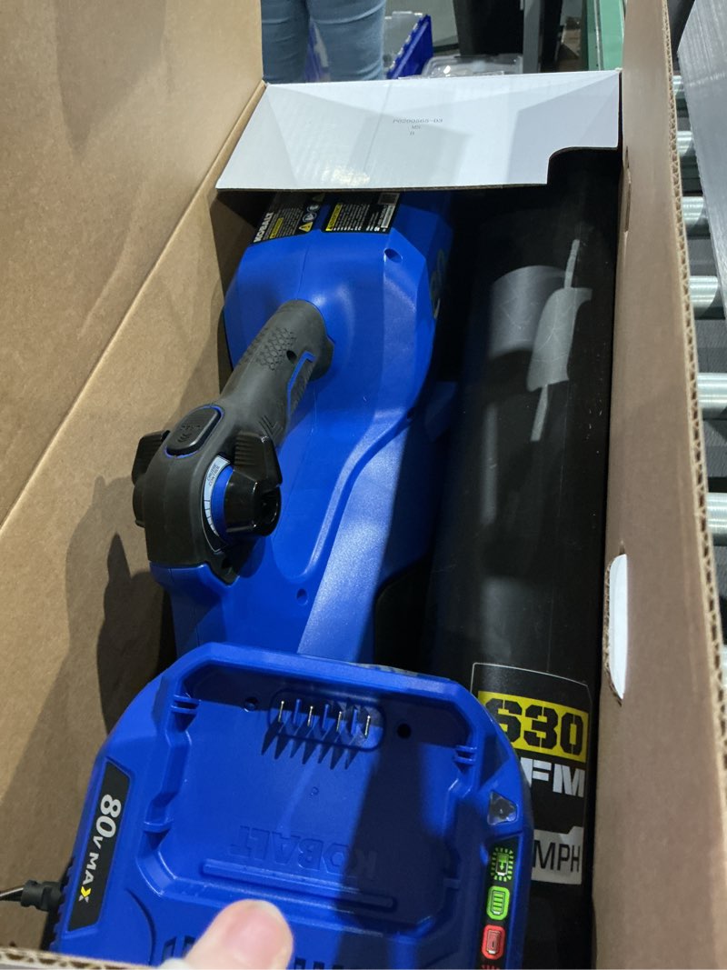 kobalts 140 mph 80-volt 80v 630-cfm lithium ion brushless cordless electric leaf blower (bare tool only, battery and charger not included)