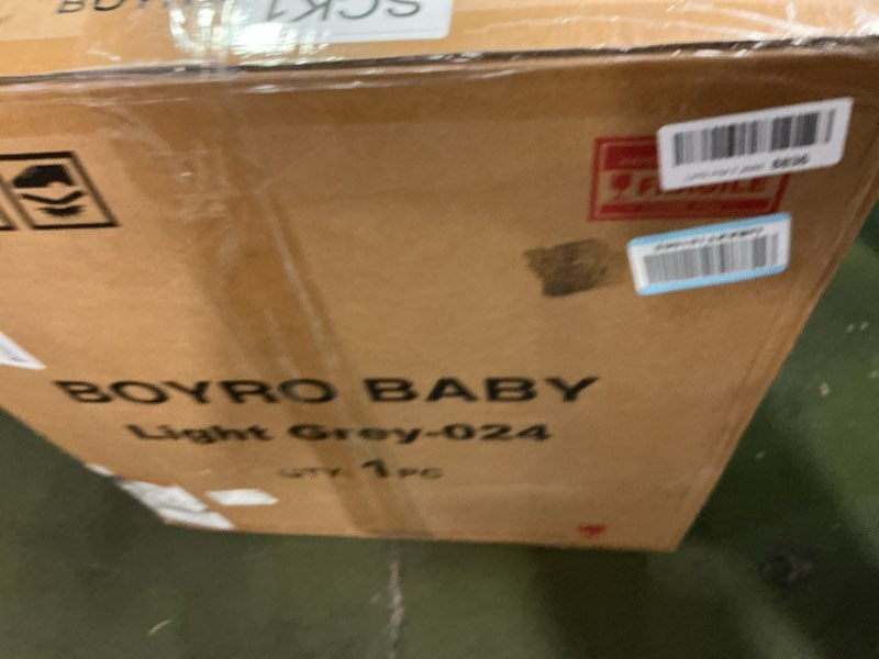 Condition photo showing New/Like New for Baby Walker, 5-in-1 Baby Walkers for Boys and Girls 6-12 Months with Bouncer, Removable Footrest, Feeding Tray & Music, Foldable & Adjustable Activity Walker for 6-18 Months Toddler Infant h-Light Gray