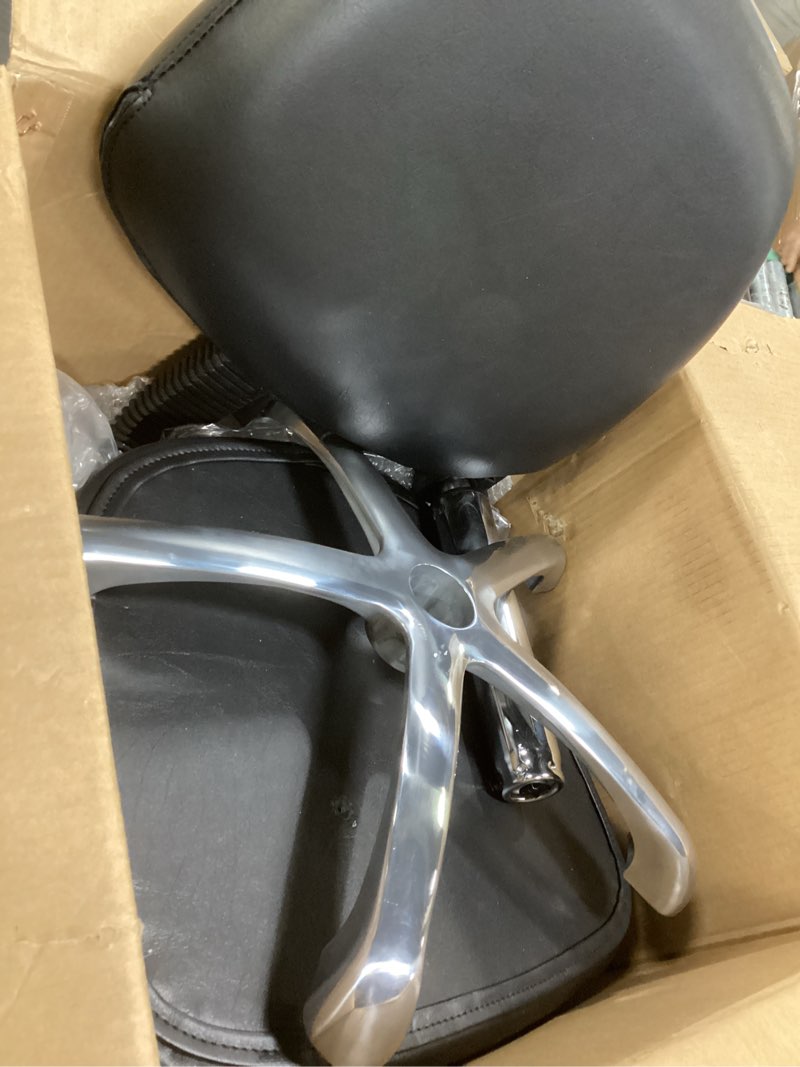 Condition photo showing Good Condition for Vanity Rolling Chair Esthetician Shop Stool with Wheels,Ergonomic Lash Armless Office Chair, Desk Chair for Makeup Bedroom Classroom (Black) Black Without foot ring