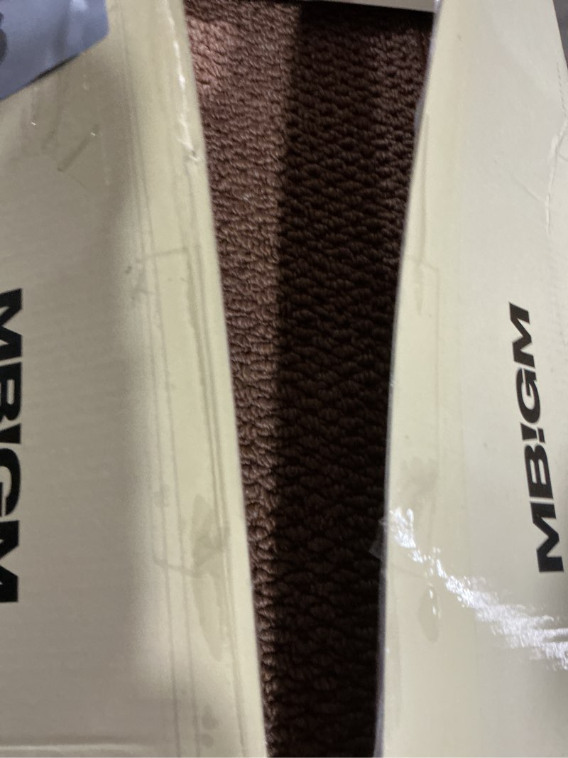 Condition photo showing Good Condition for mbigm bullnose non-slip stair treads w/reusable adhesive 14 pack 9.5" x 30" wooden steps protection - tpu backing with steel reinforcement - anti-slip solution knitted brown non slip stair tread 9.5" x 30" brown - knitted 14
