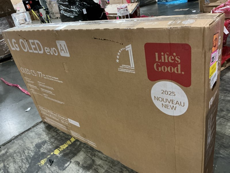 Condition photo showing As Is for LG 77-Inch Class OLED evo AI 4K C5 Series Smart TV w/Dolby Atmos, Dolby Vision, HDR10, AI Super Upscaling 4K, Filmmaker Mode, Wow Orchestra, Alexa Built-in (OLED77C5PUA, 2025) 77 Inches TV Only