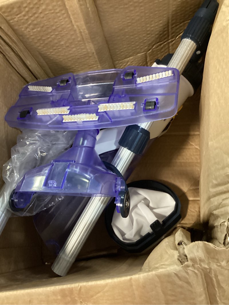 Condition photo showing As Is for jesimaik handheld pool vacuum, cordless rechargeable pool vacuum for inground/above ground pool, 18.5 gallons/min powerful suction for pool cleaning, telescopic pole, 60min runtime