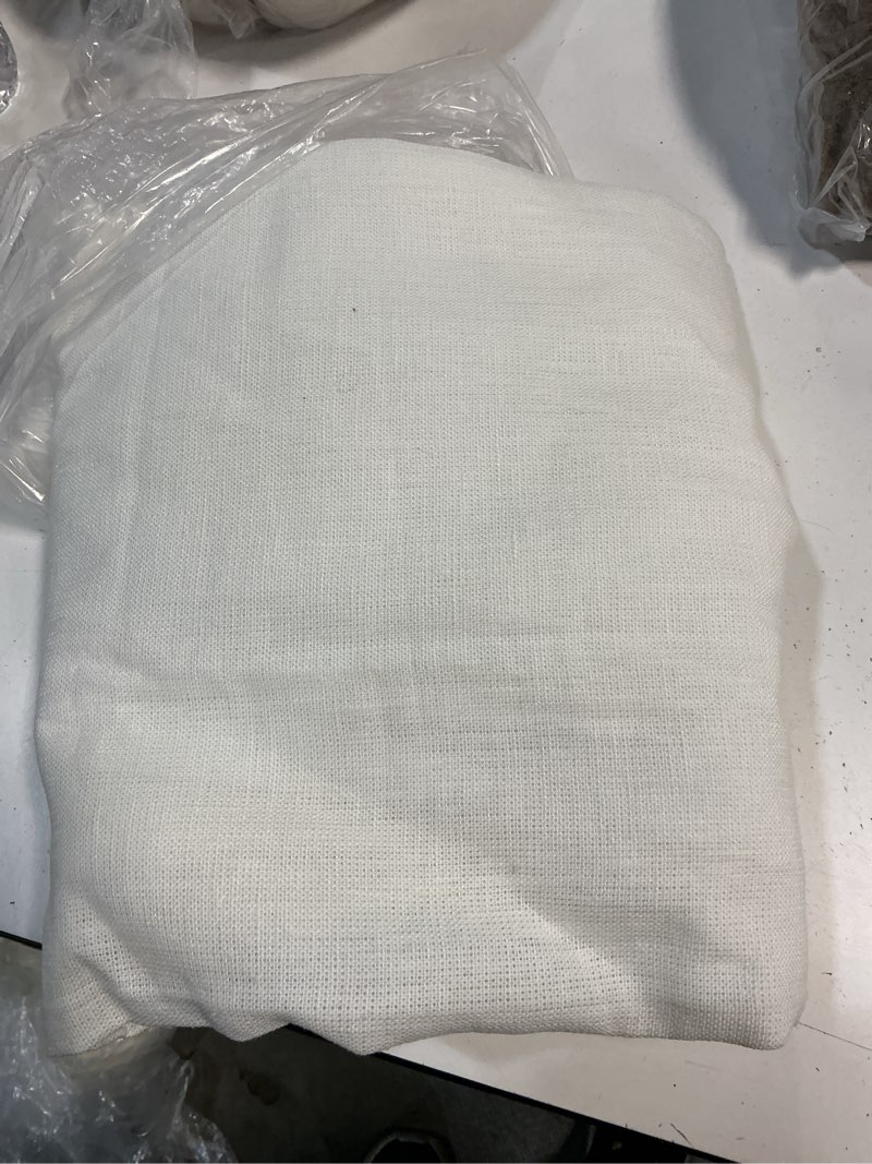 Condition photo showing Good Condition for quince heavyweight european linen curtain, 48x96, white single panel