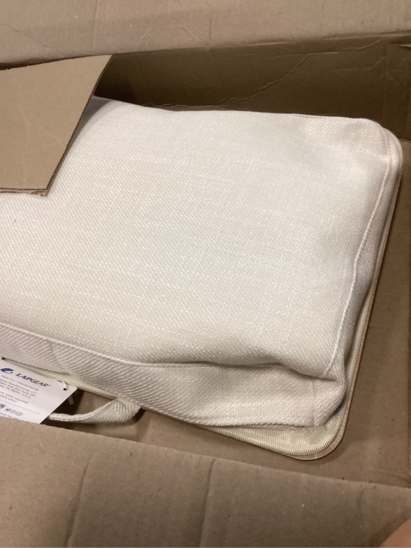 Condition photo showing Good Condition for LAPGEAR Portable Laptop Lap Desk with Pillow Cushion, Anti-Slip Strip, Tablet or Phone Storage Slot, Pen and Pencil Pocket, and Wrist Rest - White Oak Woodgrain - Fits 15.6" Laptops - Style No. 91349