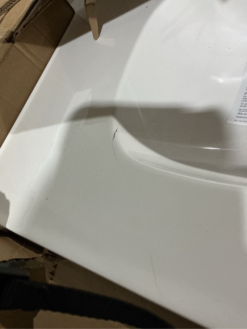 Condition photo showing As Is for project source 36-in gray single sink bathroom vanity with white cultured marble top