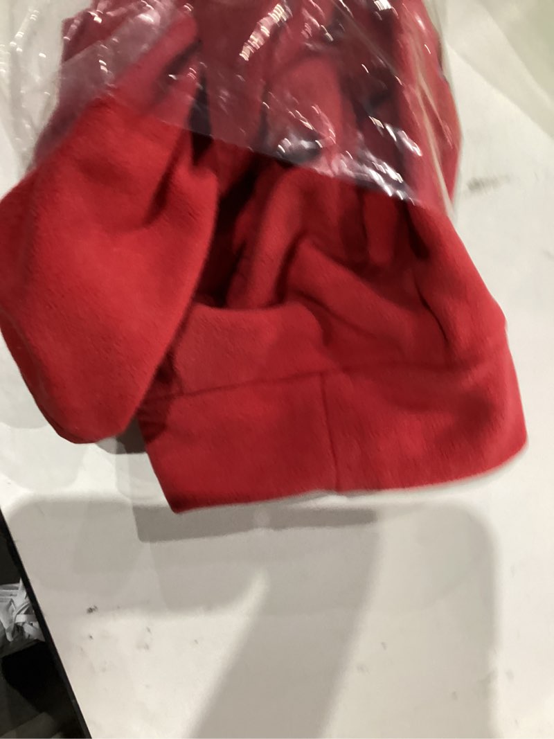 Condition photo showing As Is for cyeollo fleece dog sweater, pullover dog fleece jacket turtleneck sweatshirt stretchy doggie vest lightweight warm winter christmas clothes for small dogs boy girl, red l large red