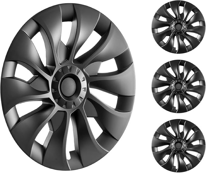 VEVOR Tesla Model 3 Wheel Covers Hubcaps 18 Inch, 2017-2023 Model 3 Fully Fit Hubcap with Snap Set of 3 Same Side, Guard Tape & Valve Nozzle Hole, ABS & PC Hubcap with Less Wind Drag