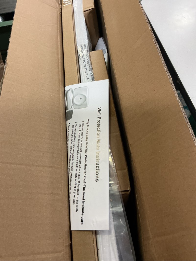 Condition photo showing New/Like New for allaibb 40.55" extra tall baby gate 57.48-73.62" wide dog pet gate white | extra-tall,extra-wide,pressure/hardware mount,more durable safety,one-hand walk through,for indoor,doorways,kitchen,stairs white 57.48-73.62"/146-187cm