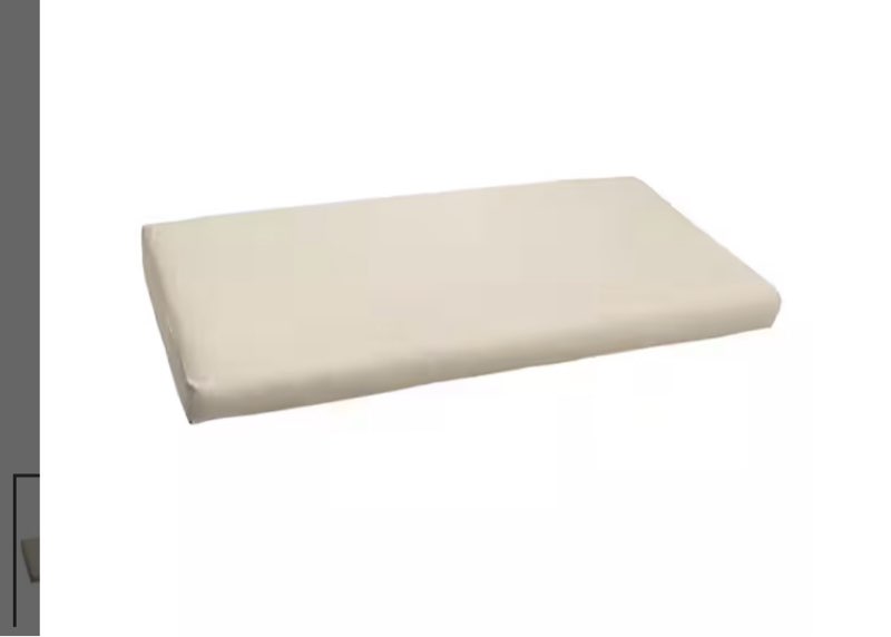  ( similar The lining is made of leather ) 60 x 18 Indoor/Outdoor Round Front Bench Cushion in Sunbrella Canvas Cloud