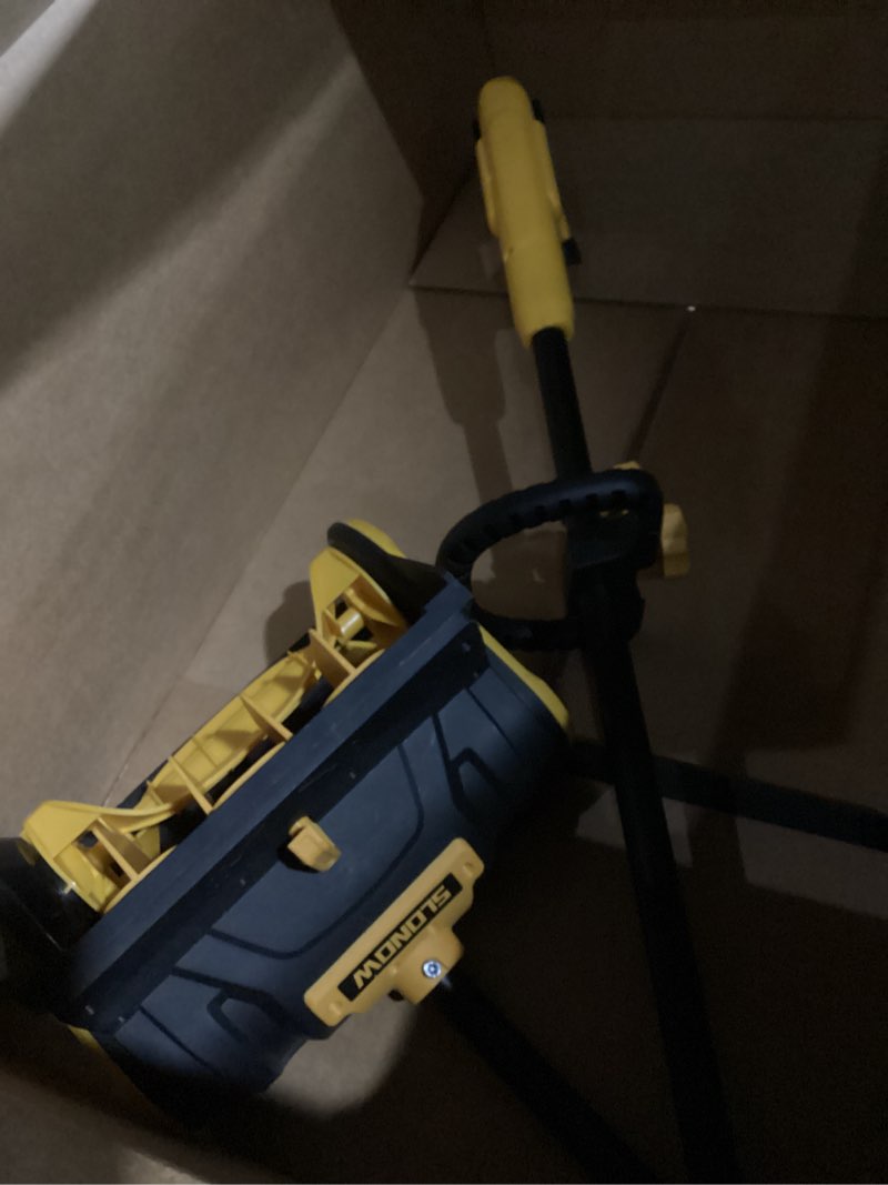 Condition photo showing Good Condition for Electric Snow Shovel, 21000RPM Cordless Snow Blower, 13" Snow Blower with 2 Powered 24V Batteries, Lightweight for Easy Snow Removal on Steps,Patio,Driveway,Home,Yellow