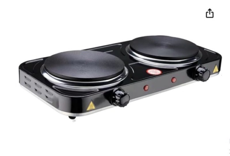 electric hot plate, 2200w countertop burner, cast iron 2 burners, portable electric burner stove, po