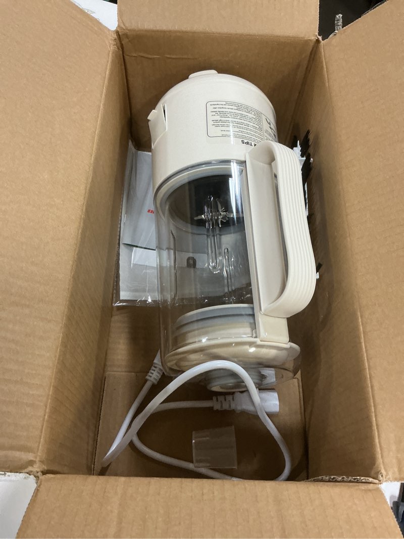 Condition photo showing Good Condition for Nut Milk Maker, 50oz Automatic Soy Milk Maker with Spin Clean Brush and Nut Milk Bag, Homemade Plant-Based Oat Milk Machine with Auto Clean, Boil Water, Delay Start, Keep Warm, white