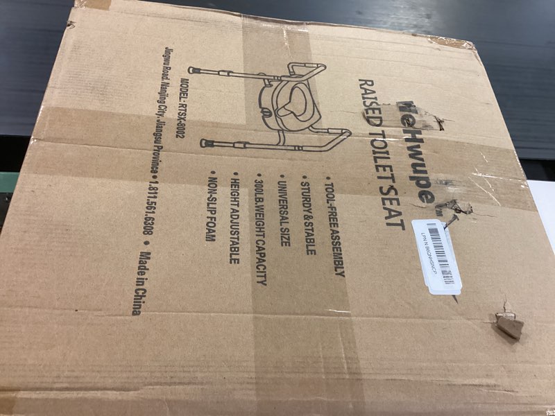 Condition photo showing New/Like New for raised toilet seat with handles for elderly - toilet seat risers for seniors with adjustable padded arms - elevated toilet safety seat for standard or elongated commode