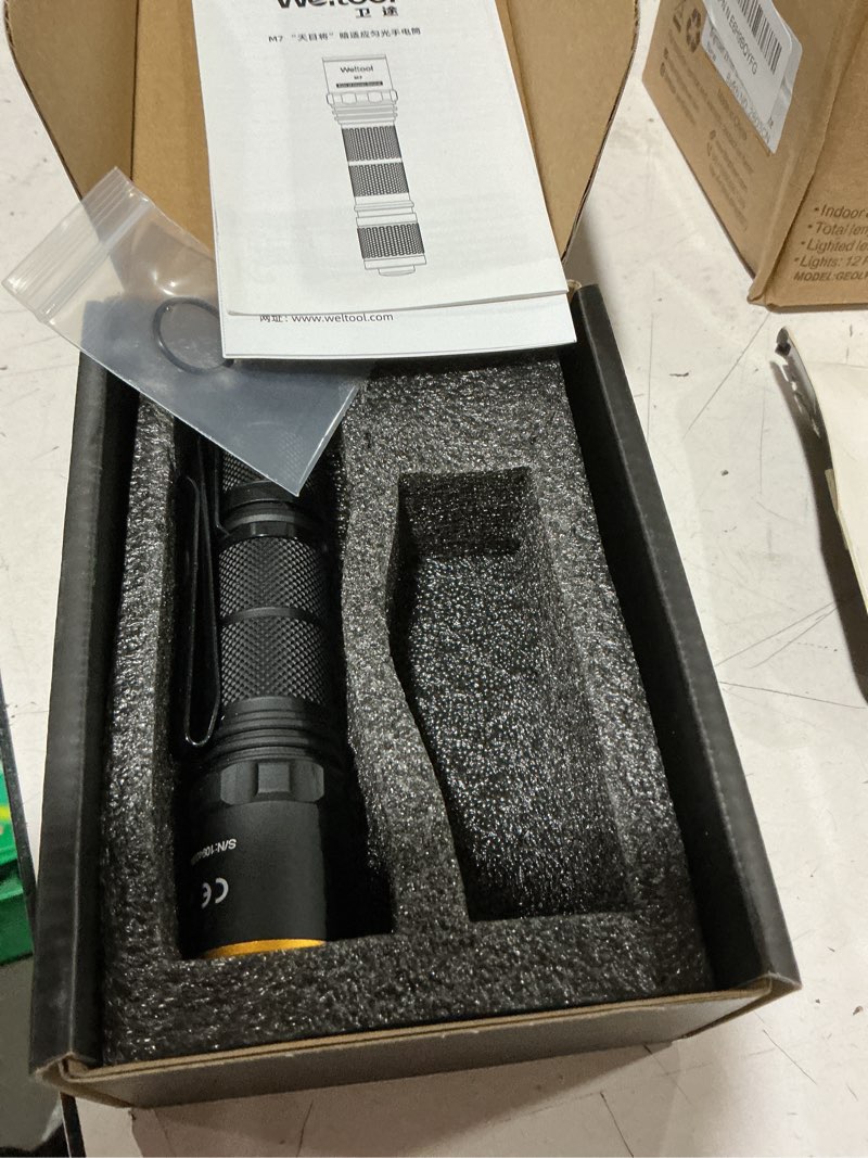 Condition photo showing Good Condition for (only flashlight) weltool m7-am amber light even-beam flashlight dark adaptation serie preserves night vision for aviation, astronomy, camping, hunting, turtle watching m7-am(amber light)