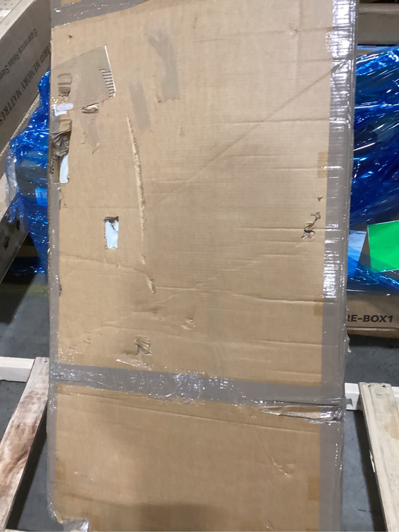 Condition photo showing New/Like New for BOJOY Full Length Mirror 63"x24", Irregular Wavy for Standing Hanging or Leaning Against Wall for Bedroom, Flannel Wrapped Wooden Frame-White