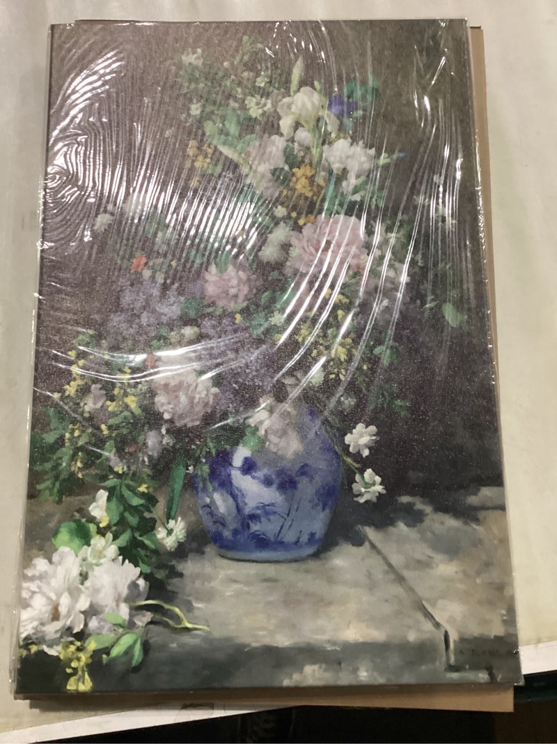 Condition photo showing New/Like New for QBQT Spring Bouquet 1886 Canvas Wall Art Print Pierre Auguste Renoir Rustic Flower Artwork for Living Room Bedroom Office Vintage Floral Painting Gallery Decor Frame 16x24inch 24"L x 16"W SpringArt