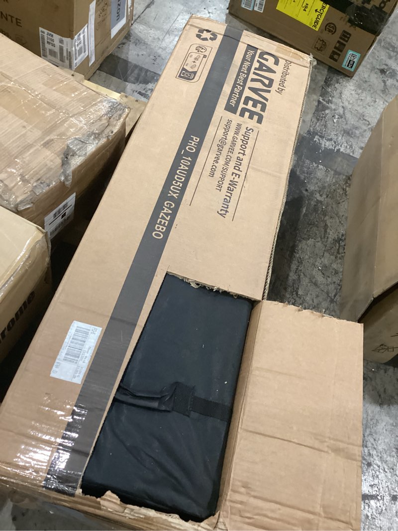 Condition photo showing Good Condition for garvee 10'x 20' pop up canopy tent with 210 d oxford fabric, portable instant commercial canopy including 12 stakes 6 sandbags for farmers' market, wedding event, outdoor camping, black