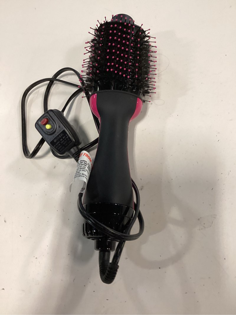 Condition photo showing As Is for hair dryer brush blow dryer brush in one, upgraded 4 in 1 hair dryer and styler volumizer with negative ion anti-frizz ceramic titanium barrel hot air hair straightener brush black/pink