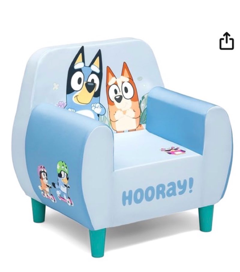 delta children bluey foam chair, blue