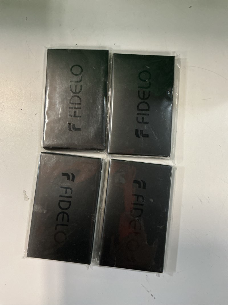 Condition photo showing New/Like New for fidelo 3 bands all in black pack - for our aluminum wallet card holder pack of 4