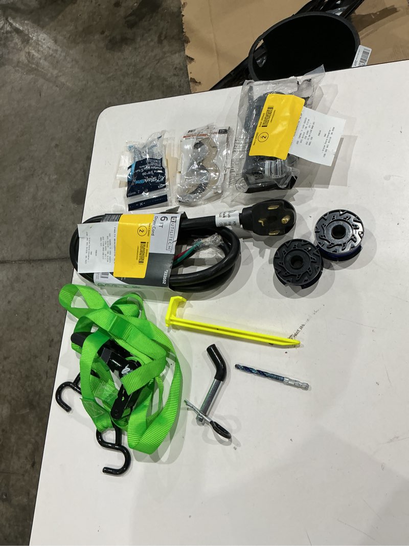 Condition photo showing As Is for assorted home improvement lot (small tools, screw, home accessories, et