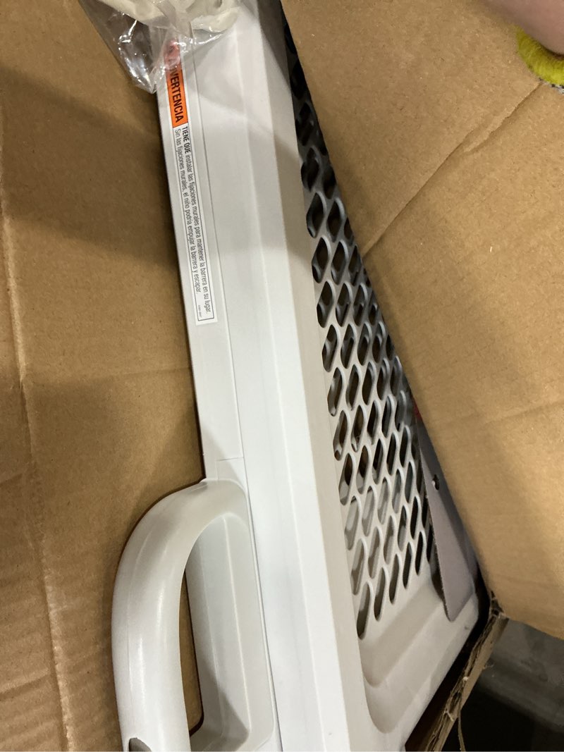 Condition photo showing As Is for Safety 1st Baby Gates for Doorways, Pressure Mount Lift, Lock and Swing, Dog Gates, Hardware Gate for Stairs, Fits 28"-42" Wide