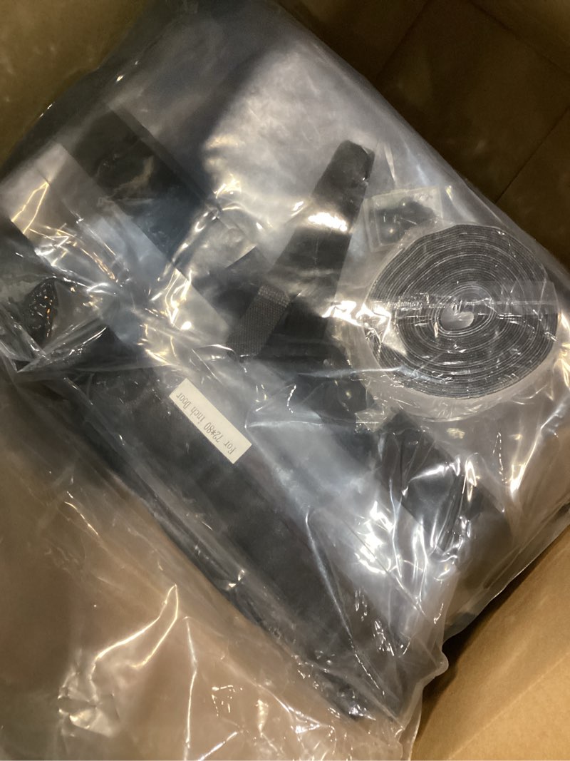 Condition photo showing New/Like New for Magnetic Thermal Insulated Door Curtain for 72"x 80" Doors, Visible Door Cover for Heat Insulation, Magnetic Closure Thick Draft Blocker Blanket for Doorway to Keep Warm in Winter Cool in Summer Fit for Door 72" x 80" Black + Clear