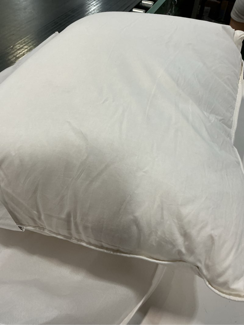 Condition photo showing As Is for luxe goose down pillow  ( 750 fill power medium
