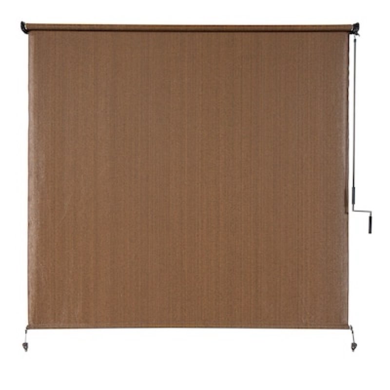 coolaroo outback exterior roller shade 72-in x 72-in mocha light filtering cordless outdoor roller