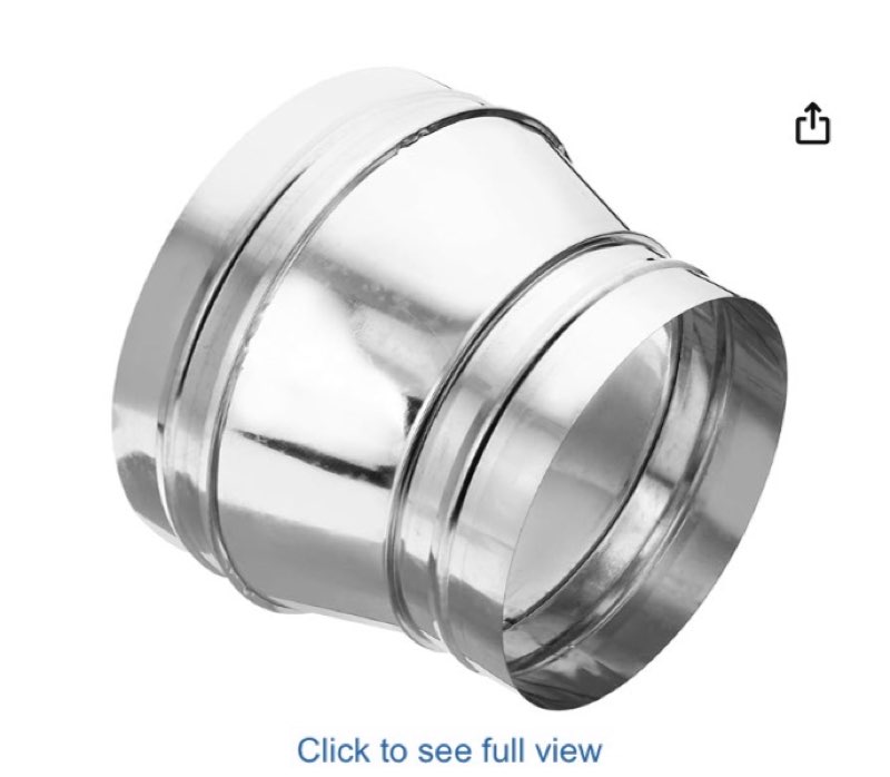 PATIKIL 10 Inch to 8 Inch Round Duct Reducer Increaser Connector, Galvanized Steel Adapter Pipe Fitt