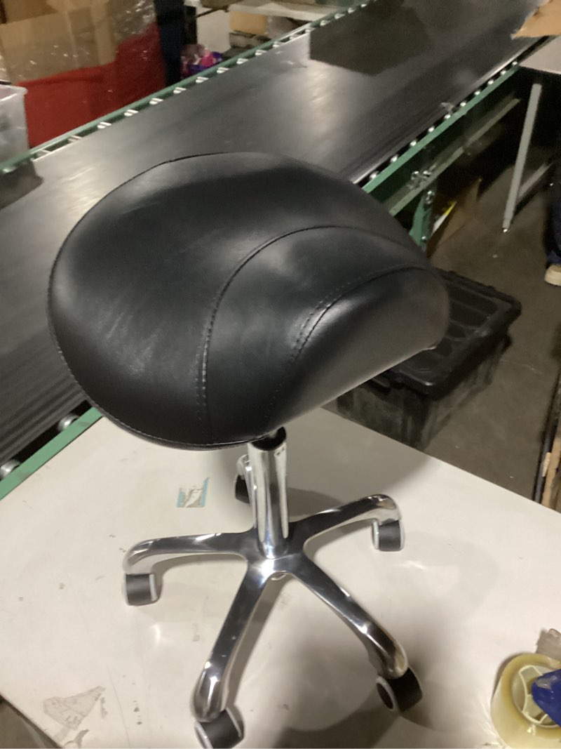 Condition photo showing Good Condition for Antlu Saddle Stool Rolling Chair for Medical Massage Salon Kitchen Spa Drafting,Adjustable Hydraulic Stool with Wheels (Without Backrest, Black) Black Without Backrest
