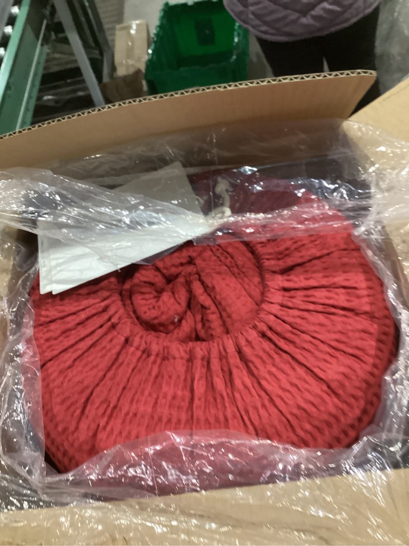 Levtex Home - Cloud Waffle Red Comforter Set - Full/Queen Comforter + Two Standard Pillow Cases - Wa