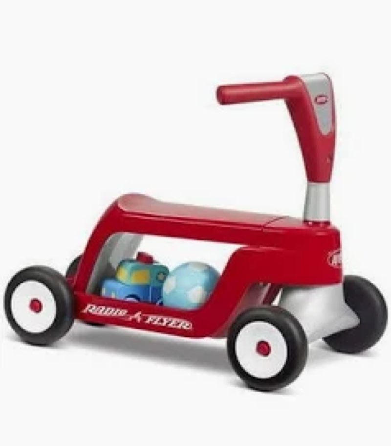 radio flyer scoot 2 scooter, red, for kids ages 1-4, ride on toy or 4-wheel kids scooter, durable wh