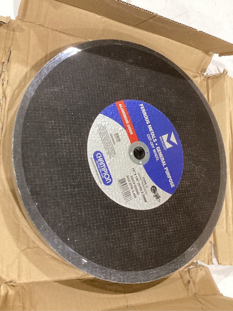 Condition photo showing Good Condition for mercer abrasive, high speed cut off wheels for portable gas saws, double reinforced 14-inch by 1/8-inch x 20mm, 10-pack