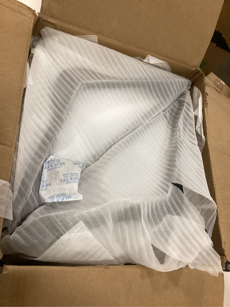 Condition photo showing New/Like New for Solid Wood Suit Hangers, 10 Pack, Coat Hangers with Non Slip Trouser Bar, 360° Swivel Hook, Heavy Duty Wide for Suit, Coat, Jacket, Trousers, Pants,17.3" W x 9" H, Black AWY0410B Black 10