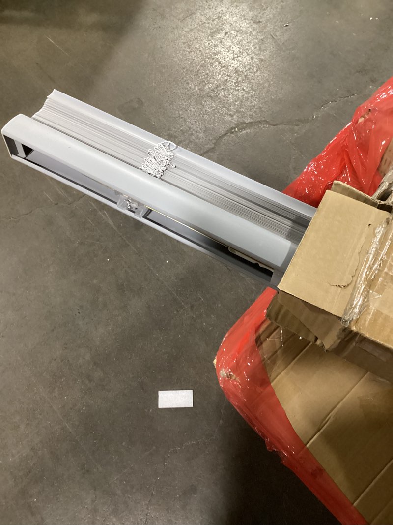 Condition photo showing Good Condition for CHICOLOGY Mini Blinds for Indoor Windows – 63"W x 60"H, White Horizontal Vinyl Blinds | Cordless | Easy to Install | Sleek Low-Profile Fit for Doors, Offices, Kitchens & Apartments