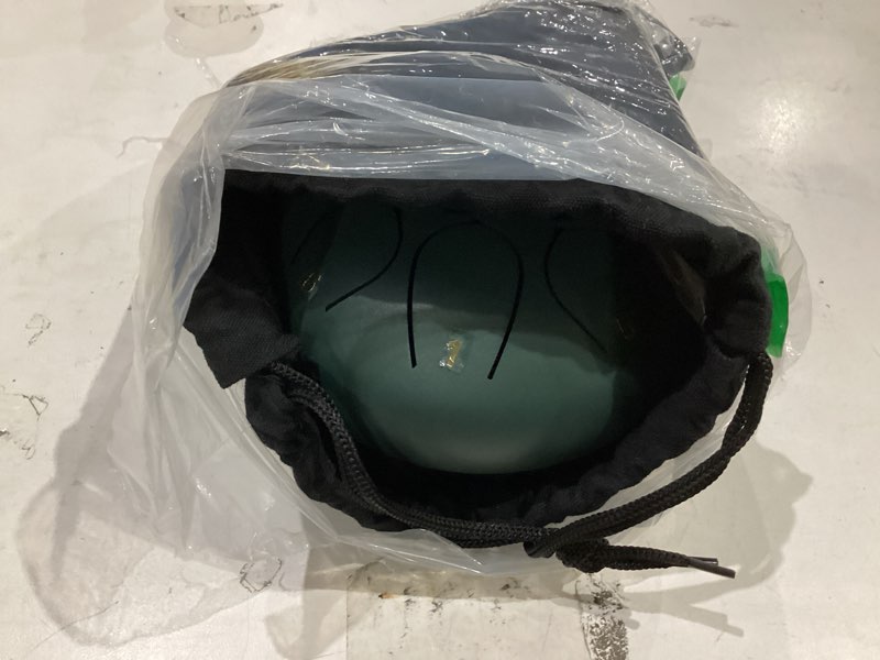 Condition photo showing Good Condition for rain drum for outside garden, 6 inches 8 notes steel tongue chakra drums, waterproof meditation rain chime, musical instruments for adult gift with bag, music book, drum mallets (green) 6 inches green