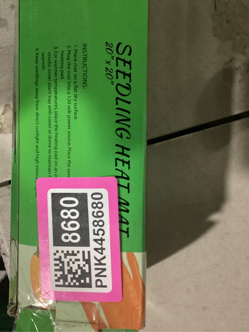 Condition photo showing New/Like New for MET Certified Seedling Heat Mat, Seedfactor Waterproof Durable Germination Station Heat Mat, Warm Hydroponic Heating Pad for Indoor Home Gardening Seed Starter(10" x 20") 1 Pack-10" X 20"